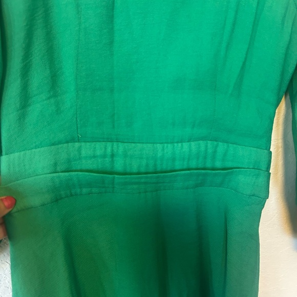 Vintage Inspired MOTF Vibrant Green Long Sleeve Dress with Lining Size X-Small - Picture 3 of 9